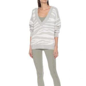 Varley Calvert Zebra Intarsia Wool Blend Sweater